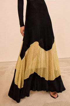 Roanne Dress W/ Lurex - Gold Noir
