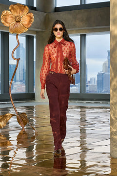 Quartier Mid-Rise Pants - Bordeaux
