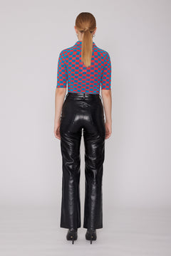 PU Straight Pants - Black