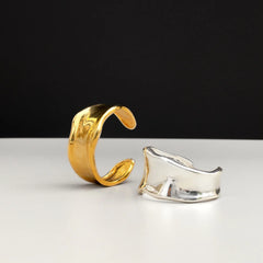 Statement Organic Molten Metal Cuff - Pale Gold