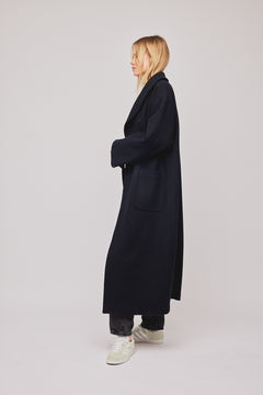 Amber Long Coat - Vulcan Blue