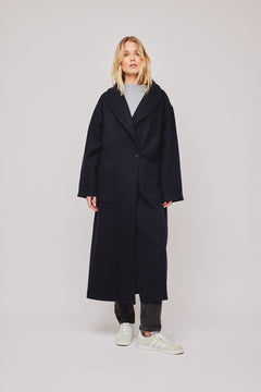 Amber Long Coat - Vulcan Blue