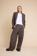 Ursula Wool - Brown Wo/ Stripe