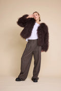 Ursula Wool - Brown Wo/ Stripe