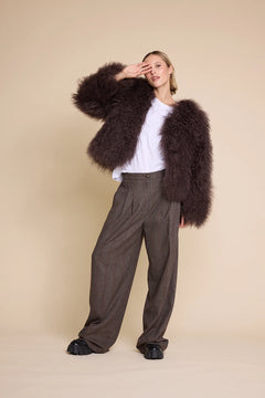 Ursula Wool - Brown Wo/ Stripe