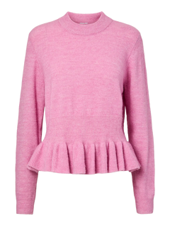 Yasemily Ls Peplum Knit Pullover S. - Moonlite Mauve