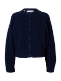 Nora Short Ls Knit O-Cardigan - Dark Sapphire