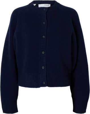 Nora Short Ls Knit O-Cardigan - Dark Sapphire