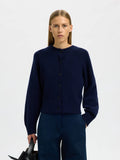 Nora Short Ls Knit O-Cardigan - Dark Sapphire