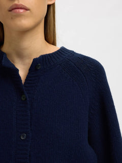 Nora Short Ls Knit O-Cardigan - Dark Sapphire