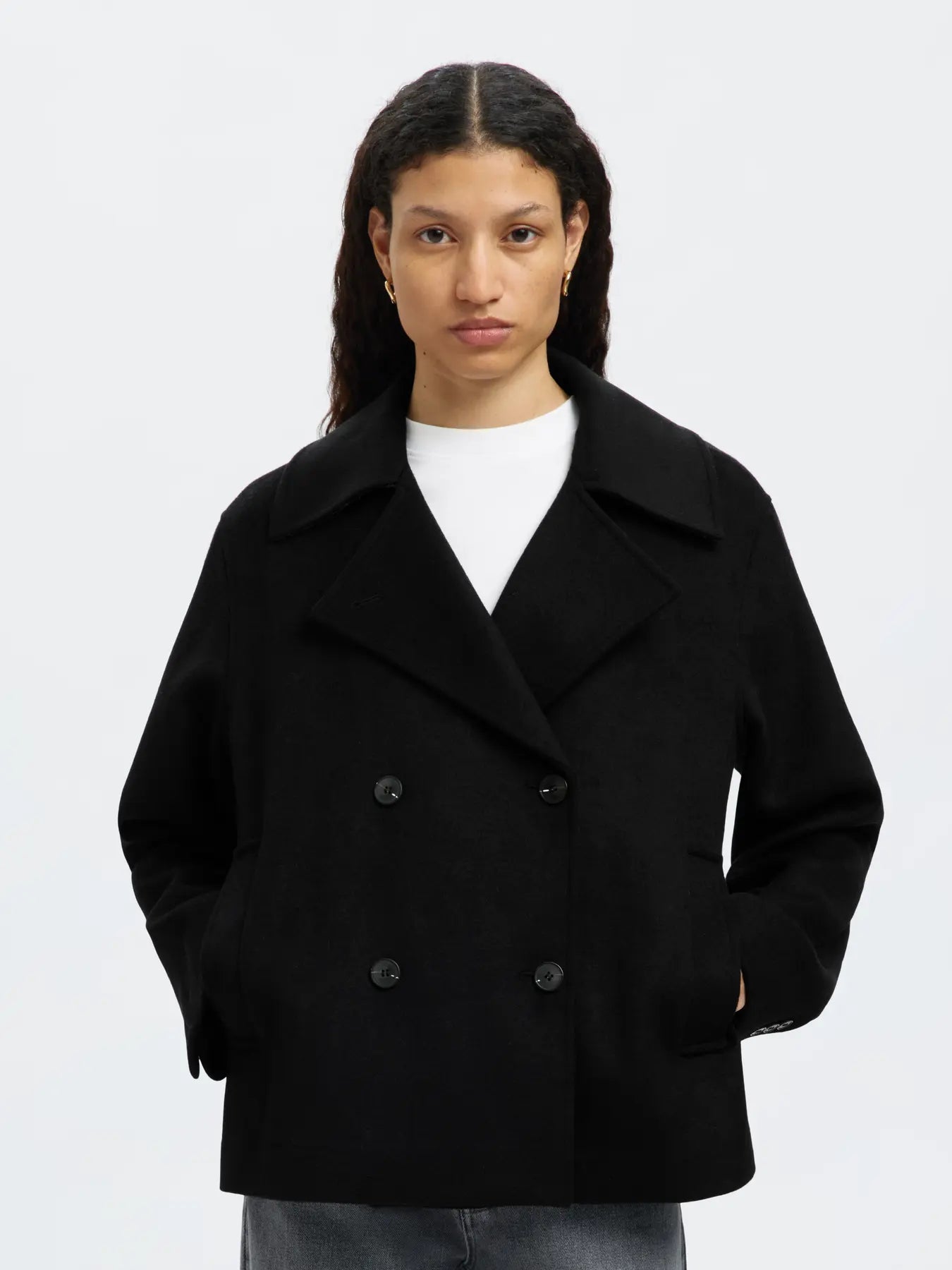 Alma Wool Blend Jacket - Black
