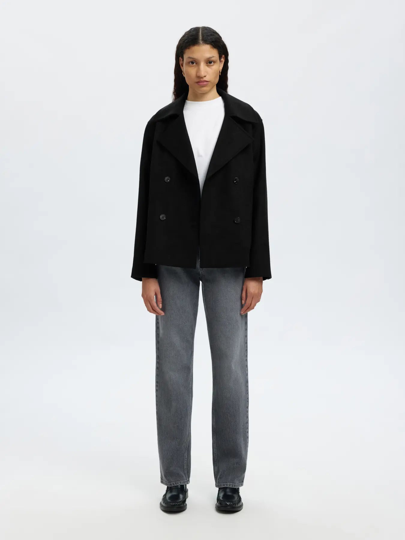 Alma Wool Blend Jacket - Black