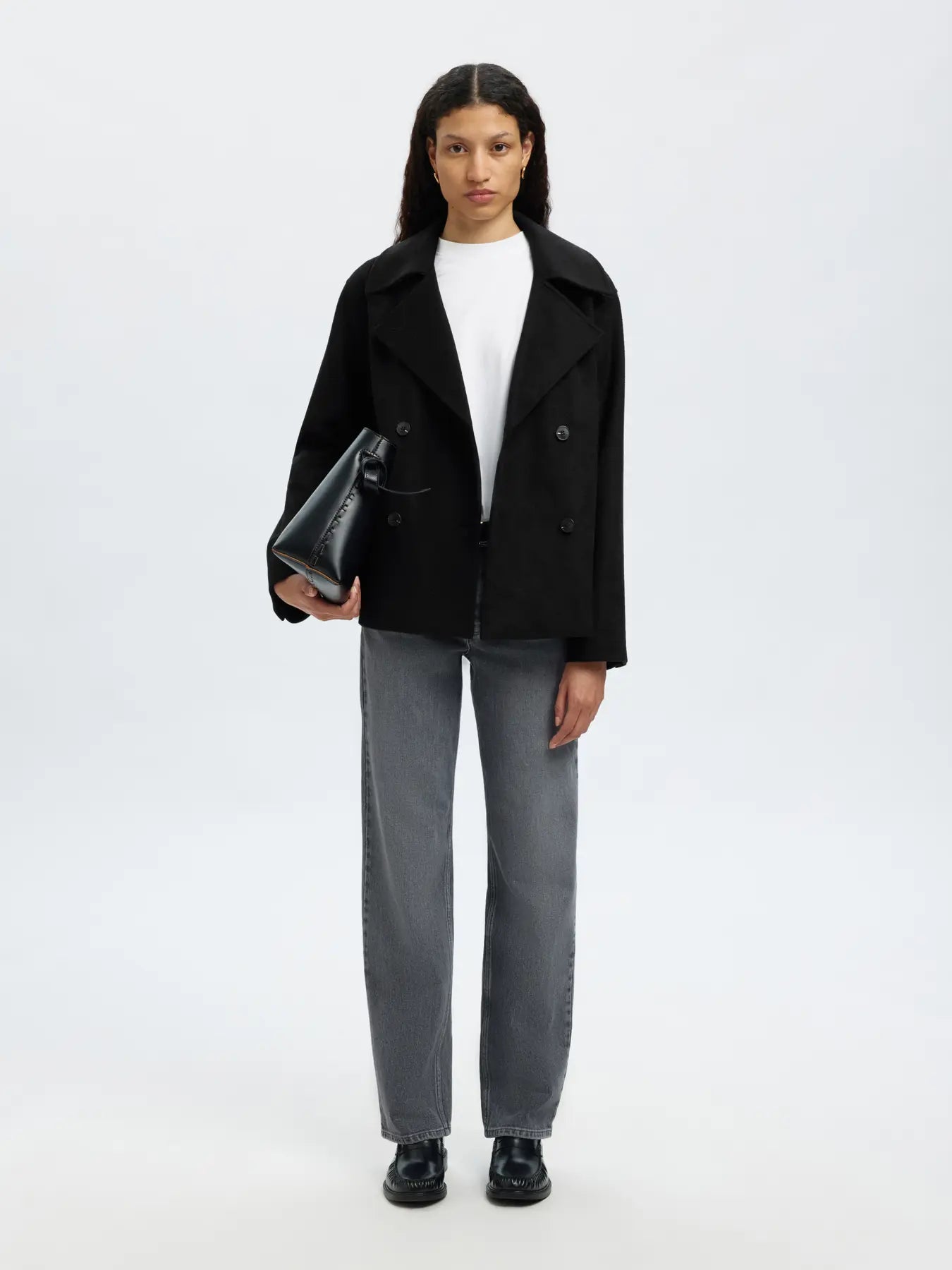 Alma Wool Blend Jacket - Black