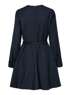 Yaspimis Ls Pinstripe Dress - Navy Blazer Pimis Pinstripe