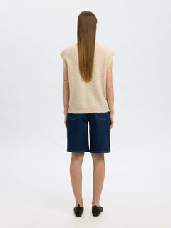 Lulu Sl Knit Vest - Birch Melange
