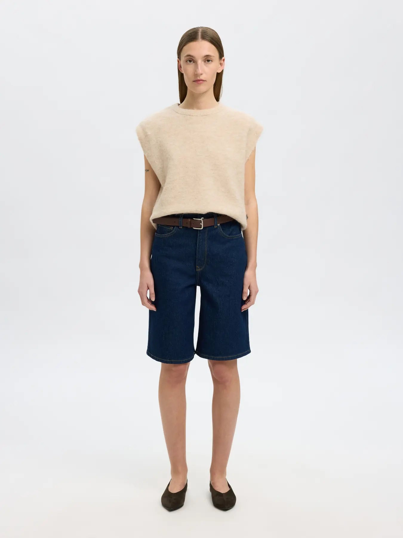 Lulu Sl Knit Vest - Birch Melange