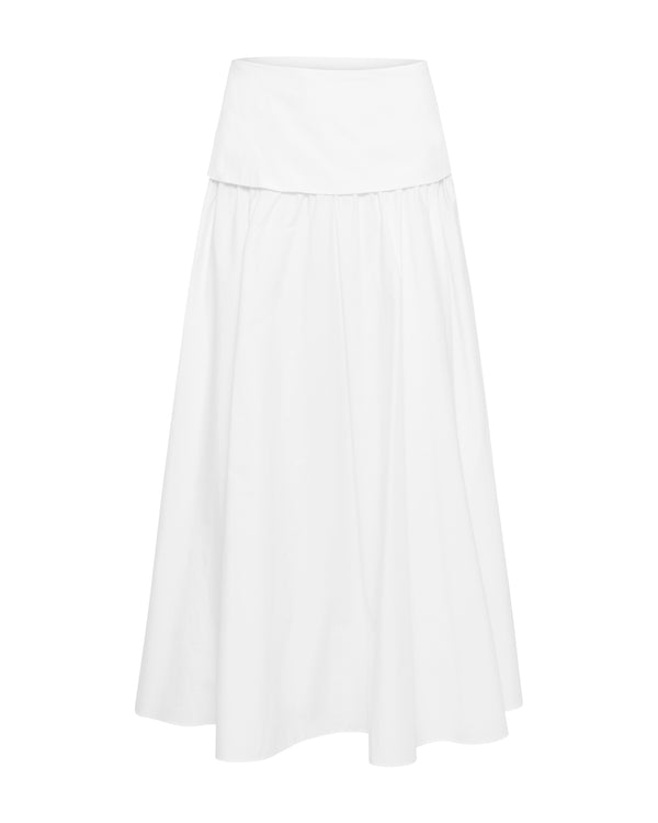 ELINA POPLIN SKIRT - OFF WHITE