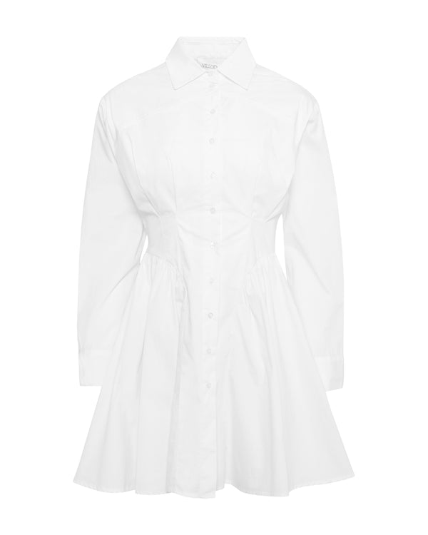 ESMERALDA POPLIN SHIRT DRESS - WHITE