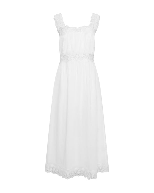 EVELYN COTTON VOILE DRESS - WHITE