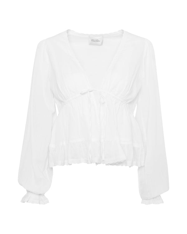 ELLEN COTTON VOILE BLOUSE - WHITE