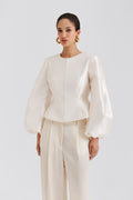 Vendela Balloon Sleeve Blouse - Ivory