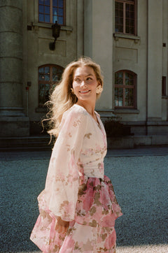 Jade Wave Rose Dress - Pink Rose