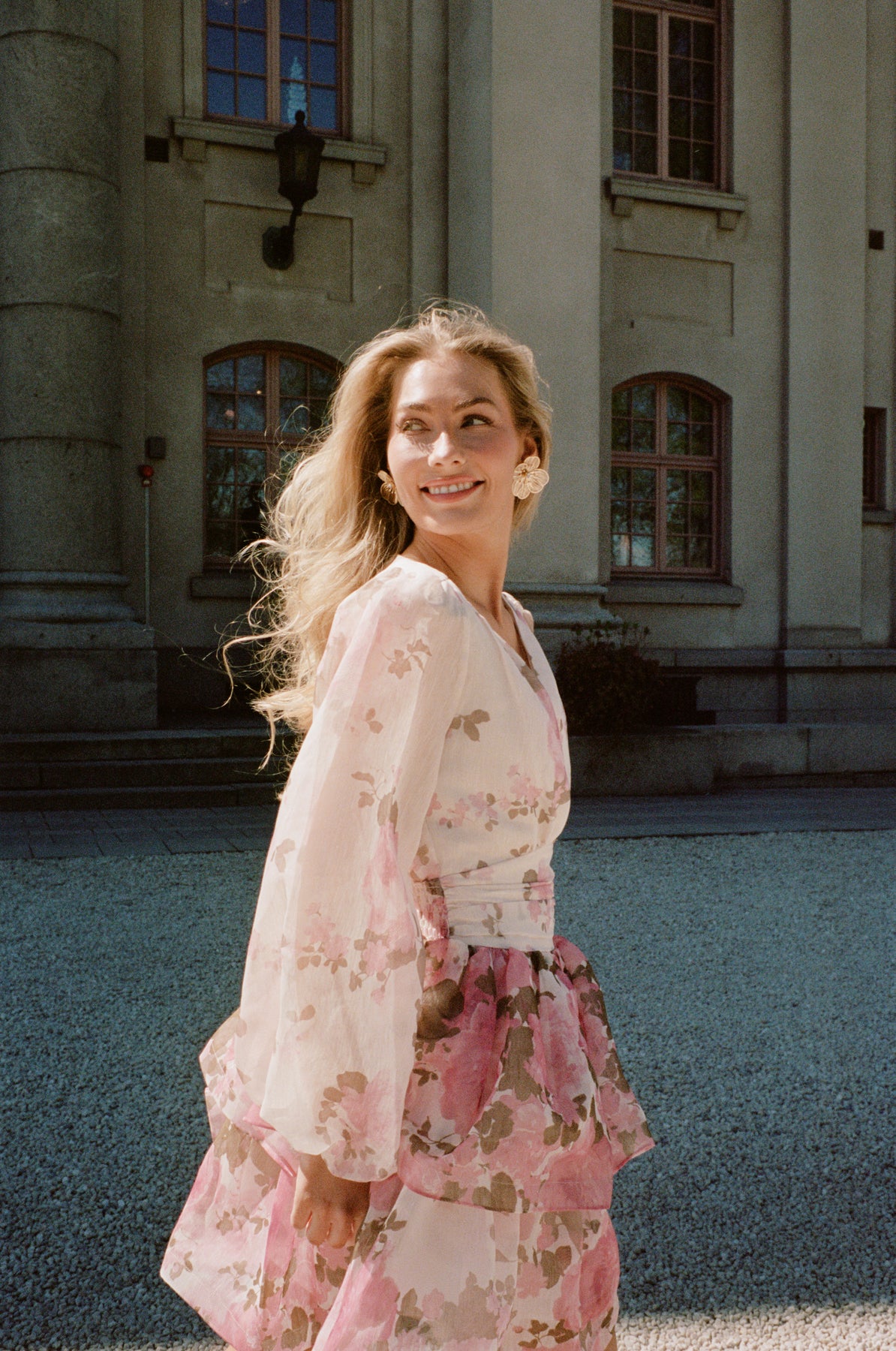 Jade Wave Rose Dress - Pink Rose