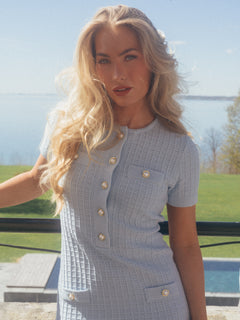 Gerdalil Cotton Knit Dress - Light Blue
