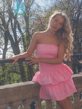 Kanutte Emb Smock Dress - Pink