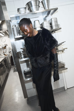 Mone Velour Top - Black
