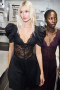 Francis Lace Mini Dress - Black
