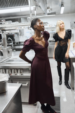 Francis Lace Midi Dress - Burgundy