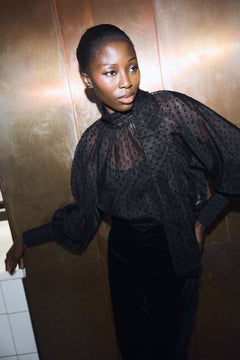 Lillian Organza Blouse - Black
