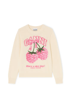 Graphic Wool Sweater - Egret