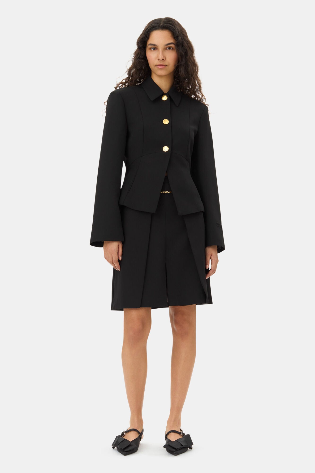 Light Twill Suiting Blazer - Black