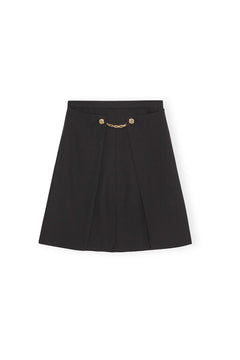Light Twill Suiting Skirt - Black