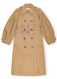 Bonded Cotton Trench Coat - Tiger's Eye