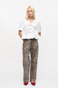 Washed Stretch Cotton Tie Strap Blouse - Bright White