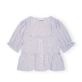 Yarn Dyed Stripe Blouse - Soft Chambray