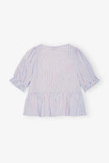 Yarn Dyed Stripe Blouse - Soft Chambray
