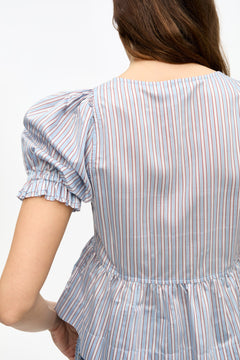 Yarn Dyed Stripe Blouse - Soft Chambray
