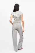 Printed Double Satin Corset Blouse - Egret