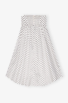 Printed Double Satin Long Pocket Skirt - Egret