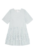 Stripe Cotton Mini Dress - Egret