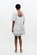 Stripe Cotton Mini Dress - Egret