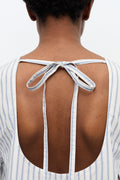Stripe Cotton Mini Dress - Egret