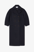 Peacoat Wool Long Coat - Sky Captain