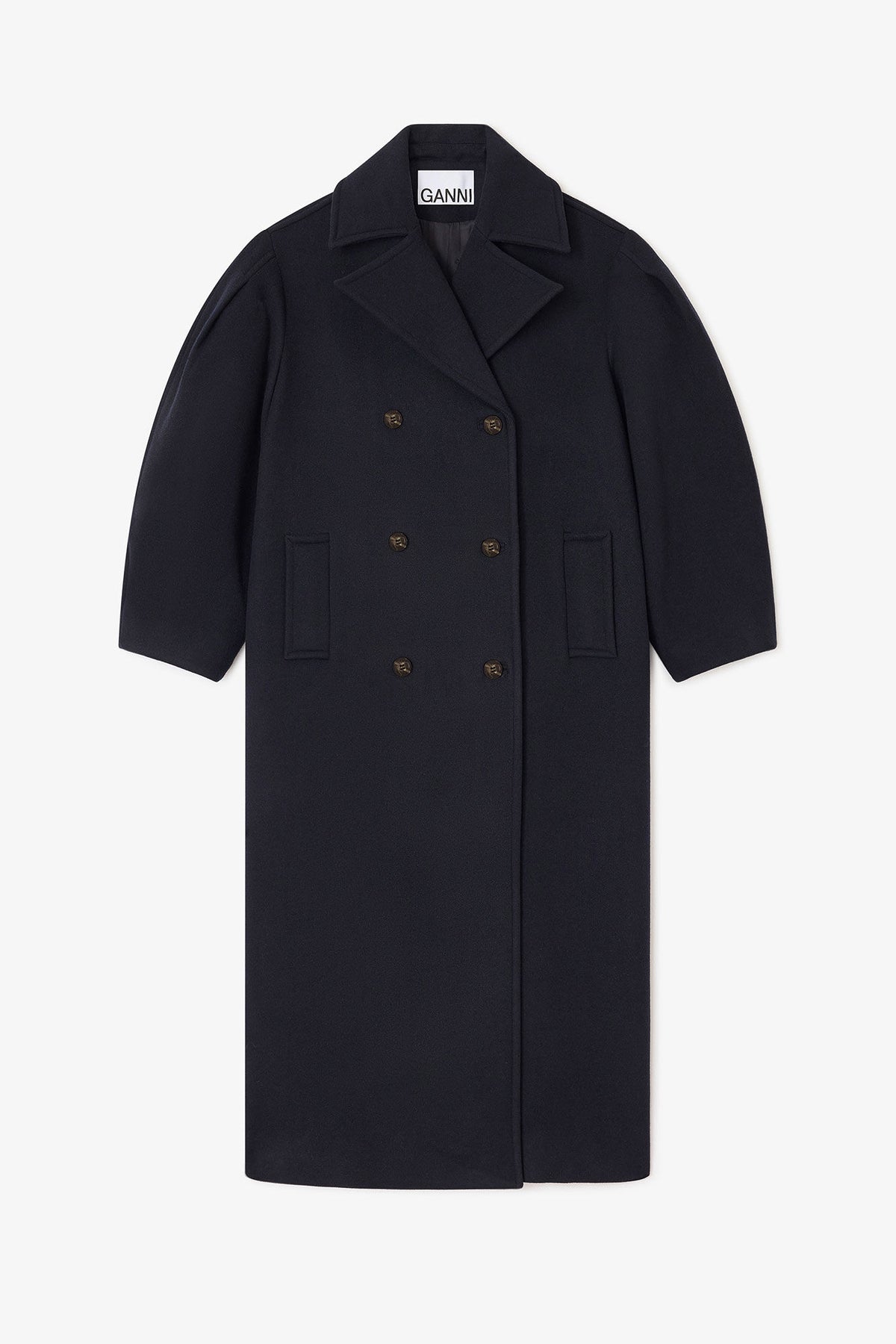 Peacoat Wool Long Coat - Sky Captain