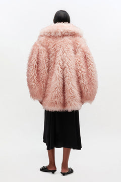 Long Pile Alternative Fur Midi Coat - Mary'S Rose