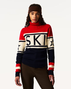Schild Sweater - Red & Navy
